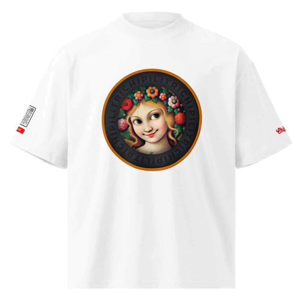 La Mirada que Transforma - Camiseta musical unisex oversize orgánica Chipilitri en color blanco.
